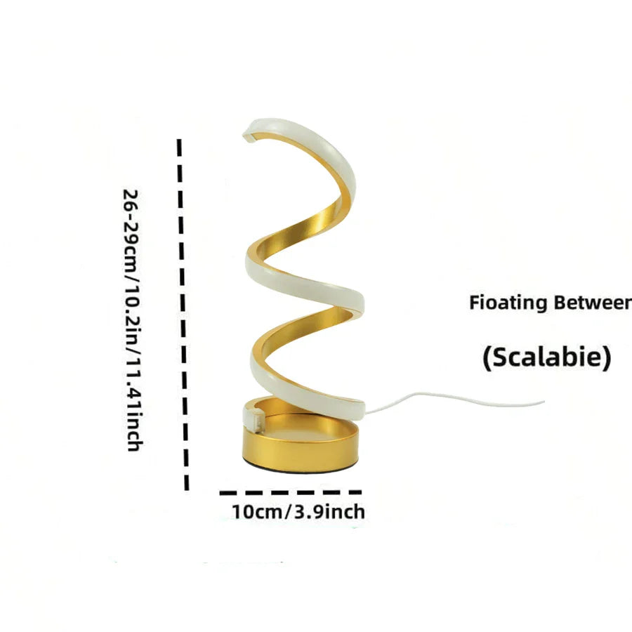 Moderne spiralförmige LED-Tischleuchte mit USB-Anschluss