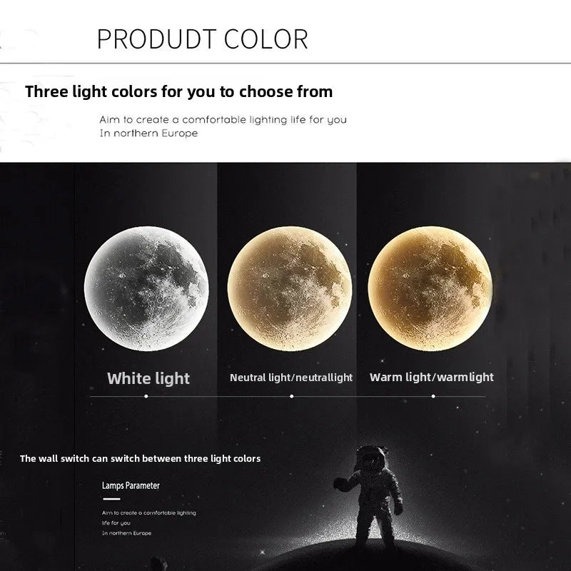 Kreative, dimmbare LED-Mondwandleuchte