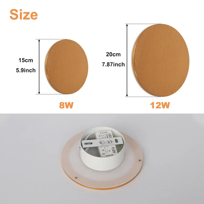 Moderne runde LED-Wandleuchte (15/20 cm)